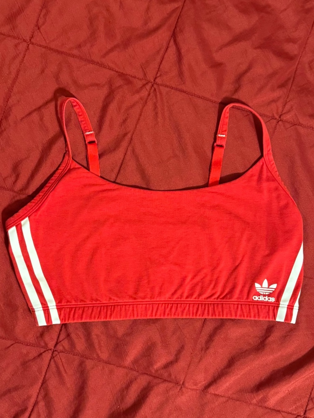 Adidas Women’s Smart Cotton Scoop Bralette in vivid red, XL, Excellent Condition - Picture 5 of 5